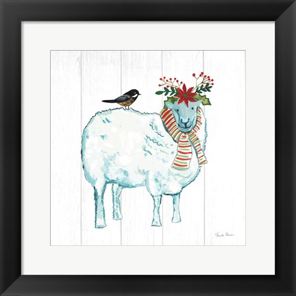 Framed Holiday Farm Animals III Print