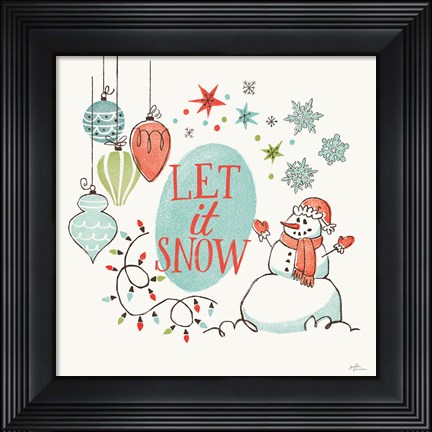 Framed Retro Christmas V Print