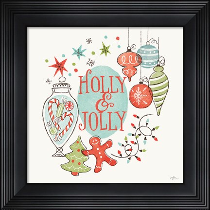 Framed Retro Christmas IV Print