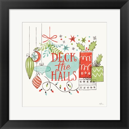 Framed Retro Christmas III Print