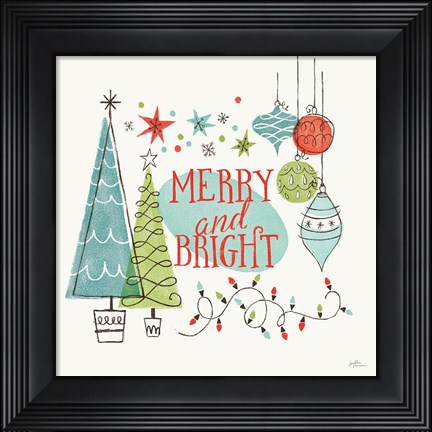 Framed Retro Christmas II Print