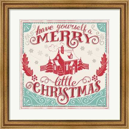 Framed Merry Little Christmas V Print