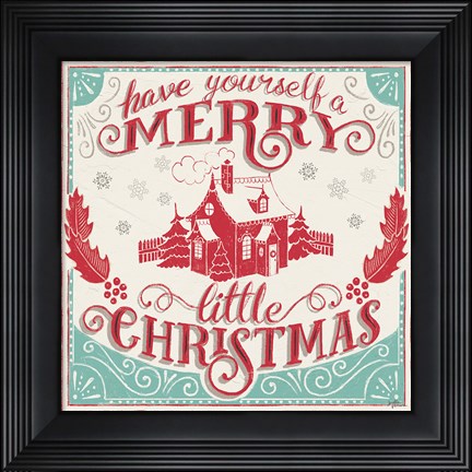 Framed Merry Little Christmas V Print