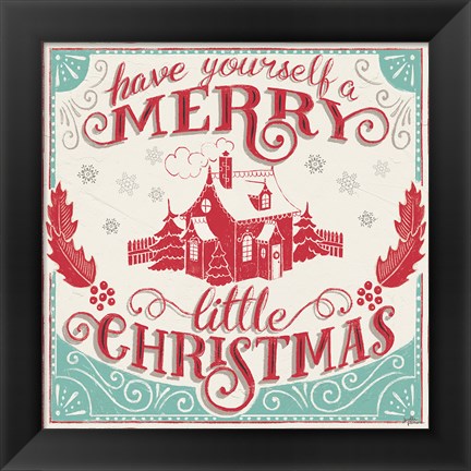 Framed Merry Little Christmas V Print