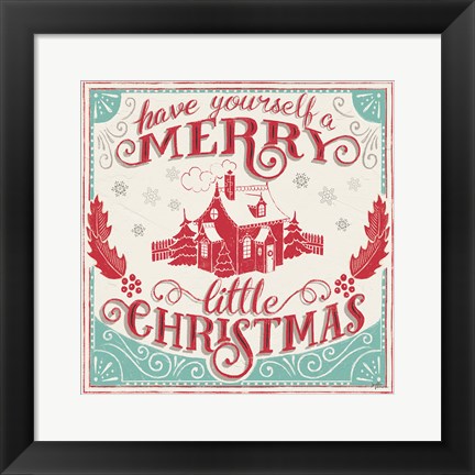 Framed Merry Little Christmas V Print