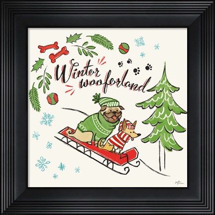 Framed Winter Wooferland V Print