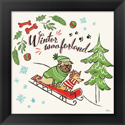 Framed Winter Wooferland V Print