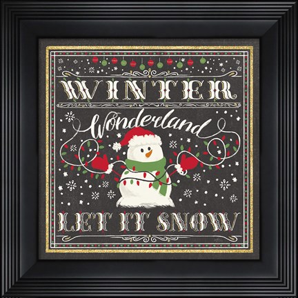 Framed Winter Wonderland III-Let It Snow Print