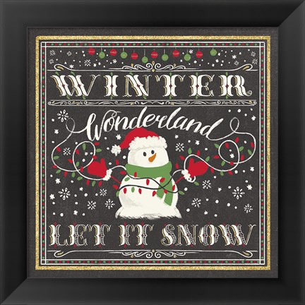 Framed Winter Wonderland III-Let It Snow Print