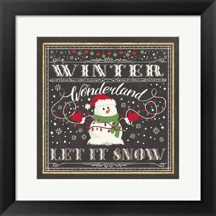 Framed Winter Wonderland III-Let It Snow Print