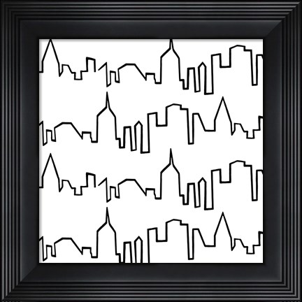 Framed NY Chic Skyline black on white Print