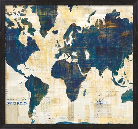 Framed World Map Collage v2 Print