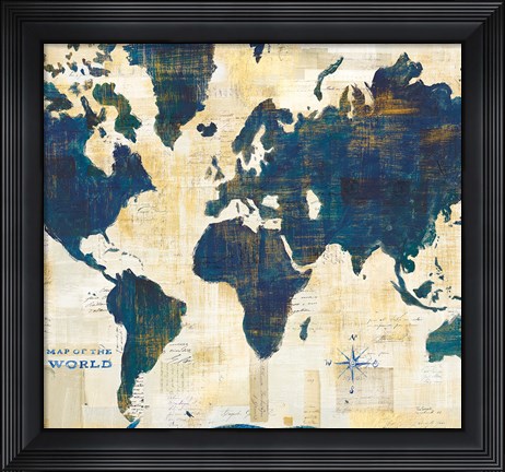 Framed World Map Collage v2 Print