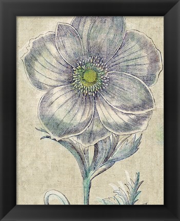 Framed Belle Fleur II Crop Linen Print