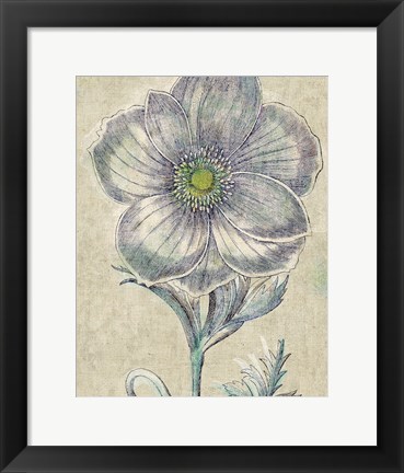 Framed Belle Fleur II Crop Linen Print