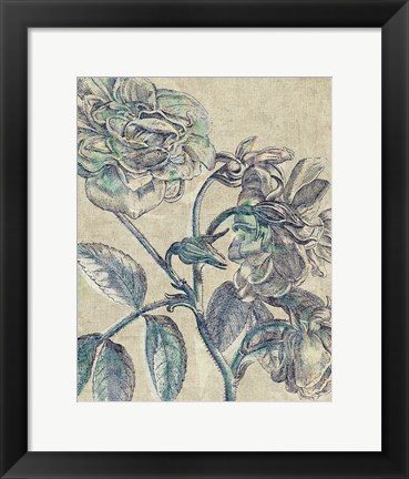 Framed Belle Fleur I Crop Linen Print