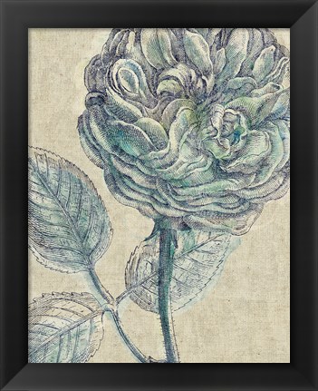 Framed Belle Fleur III Crop Linen Print