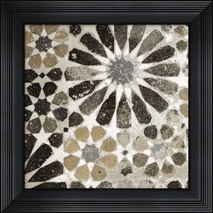 Framed Alhambra Tile III Neutral Print