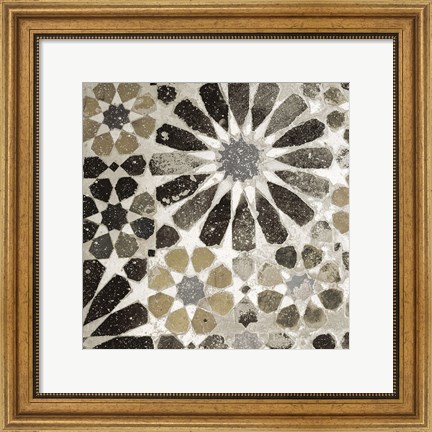 Framed Alhambra Tile III Neutral Print