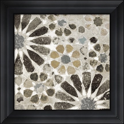 Framed Alhambra Tile II Neutral Print