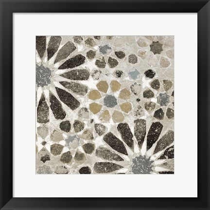 Framed Alhambra Tile II Neutral Print