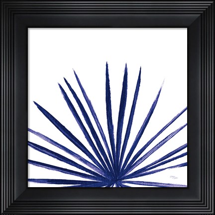 Framed Statement Palms III Indigo Print