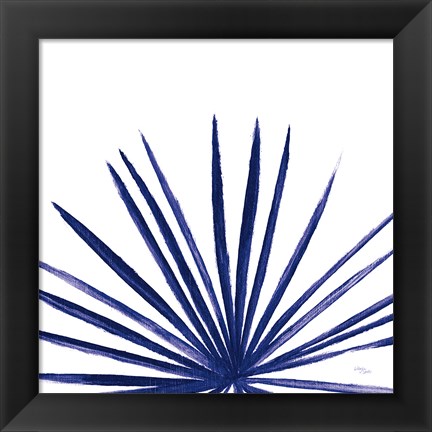 Framed Statement Palms III Indigo Print