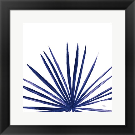 Framed Statement Palms III Indigo Print