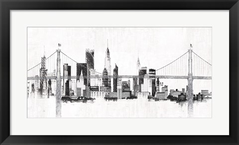 Framed Bridge and Skyline Silver Print