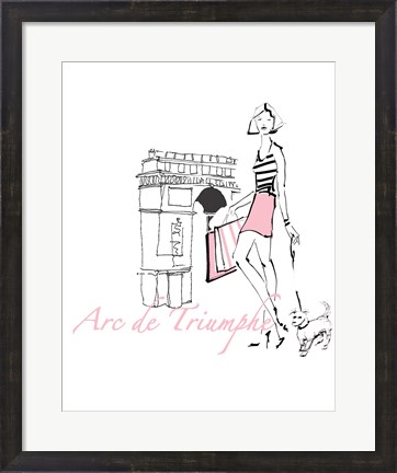Framed French Chic II Pink on White Print