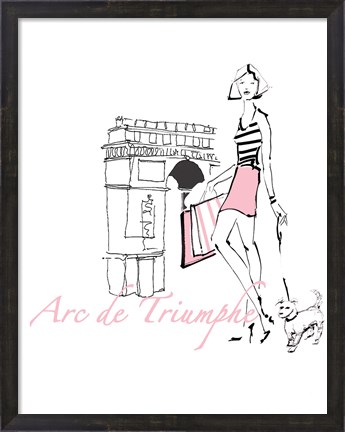 Framed French Chic II Pink on White Print