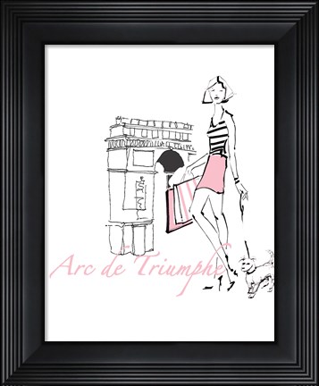 Framed French Chic II Pink on White Print