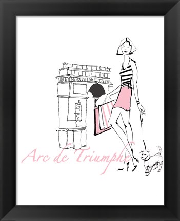 Framed French Chic II Pink on White Print