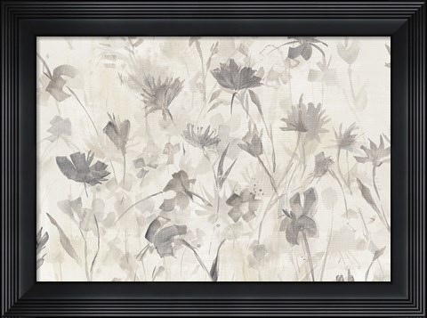 Framed Garden Shadows III Purple Grey Print