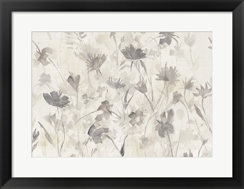 Framed Garden Shadows III Purple Grey Print