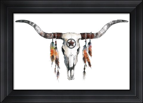 Framed Longhorn Print