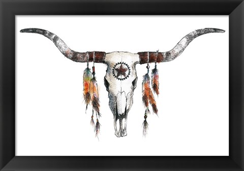 Framed Longhorn Print