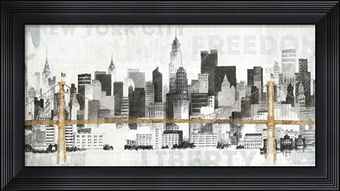 Framed New York Skyline II Print