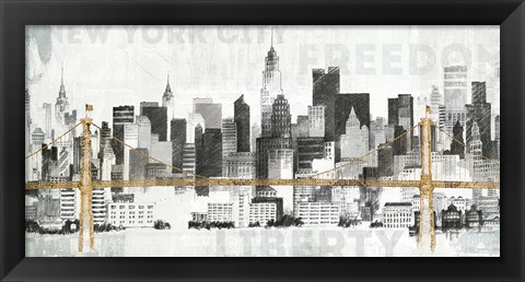 Framed New York Skyline II Print