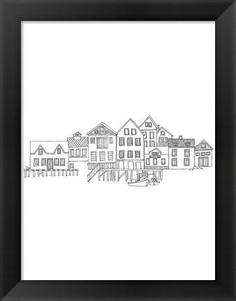 Framed Nordic Village II Vertical Print