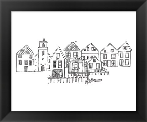 Framed Nordic Village III Horizontal v2 Print