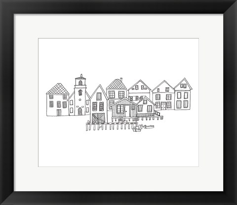 Framed Nordic Village III Horizontal v2 Print