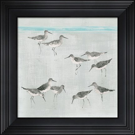 Framed Sandpipers Gray Print