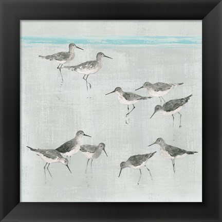 Framed Sandpipers Gray Print