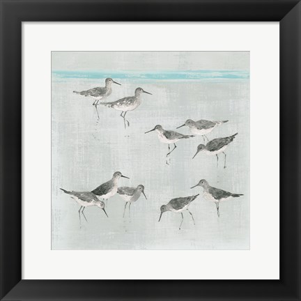 Framed Sandpipers Gray Print