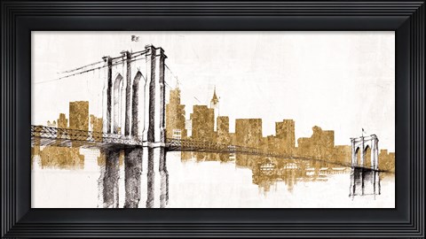 Framed Skyline Crossing Gold Print
