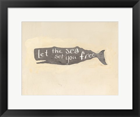 Framed Whale Element Words v1 Print