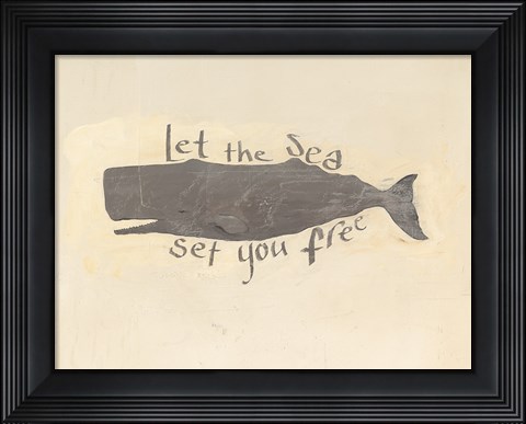 Framed Whale Element Words v2 Print