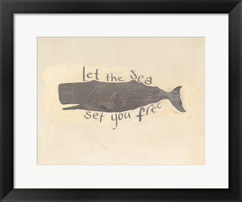 Framed Whale Element Words v2 Print