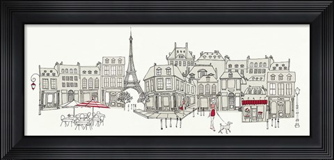 Framed World Cafe II Paris Red Print